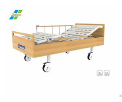 Double Function Manual Adjustable Nursing Wooden Homecare Bed