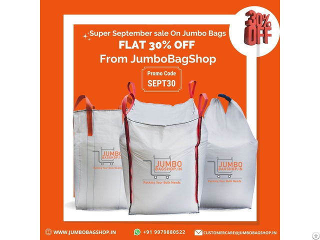 Super September Sale On Jumbo Bags From Jumbobagshop Flat 30% Off