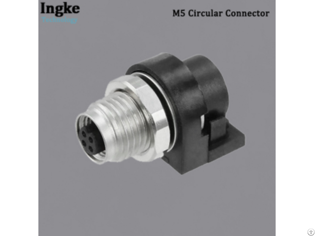 Ingke 853 004 213r001 M5 Circular Connector Ip67 Waterproof Right Angle Sensor Socket