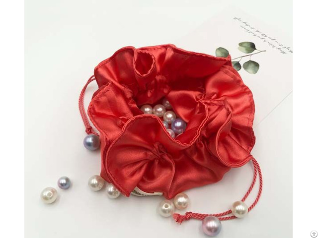 Round Satin Jewelry Pouch