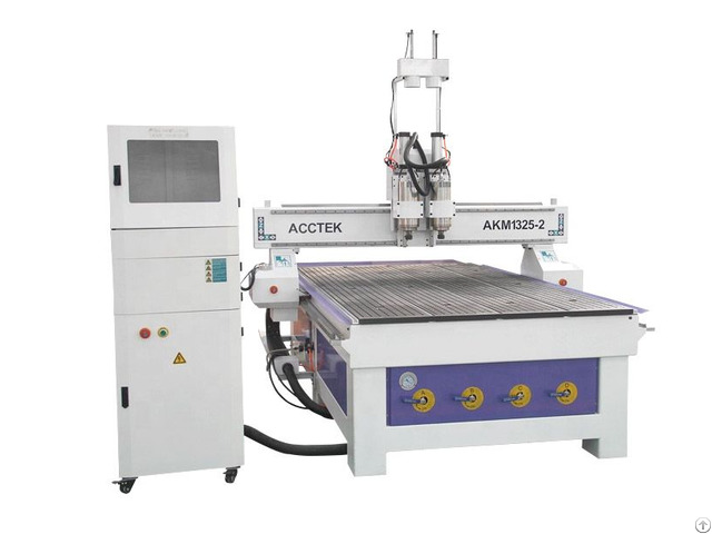 Double Heads Woodworking Cnc Router Machine