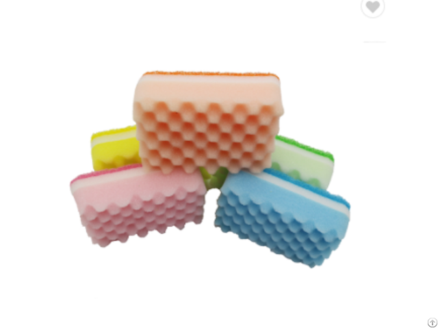 Wave Shape Durable Kitchen Cleaning Abrasive Sponge Shower