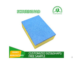 Yellow Green Sponge Pad Powerful Kitchen Cleaning