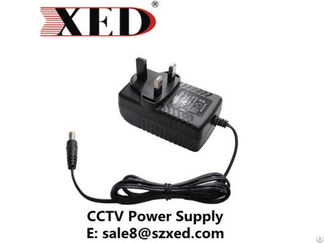 Dc12v 2a Uk Plug Wall Mount Power Adapter Dc Converter For Cctv Ip Camera