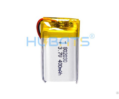 Hubats 802030 400mah 3 7v Lipo Rechargeable Battery For Smart Watch