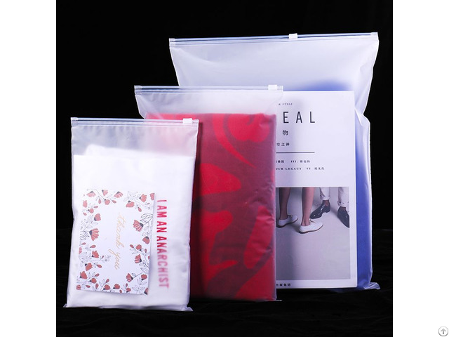 Custom Frosted Plastic Packing Zip Zipper Lock Garment Packaging Bag To For Clothes With Logo