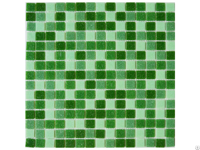 Green Glass Mosaic Tile Backsplash Kitchen