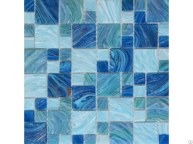 Blue Glass Mosaic Tile For Swimming Pool