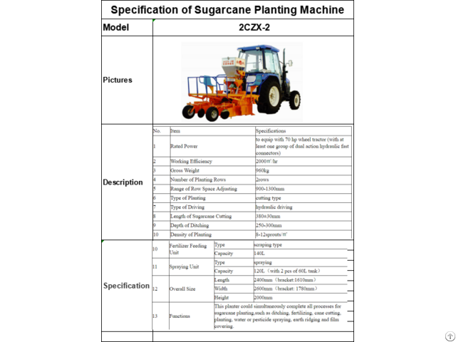 Sugarcane Planting Machine