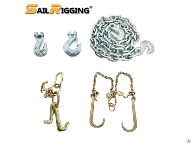 Galvanized G70 Truck Tow Trailer Chain With Double J Hooks