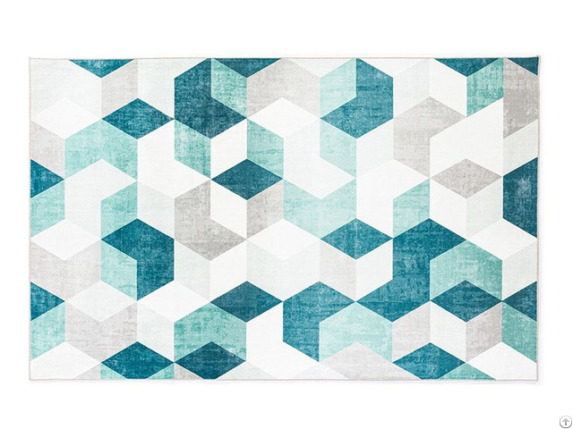 Beauty Multi Colors Velvet Print Geometric Style Living Room Rugs