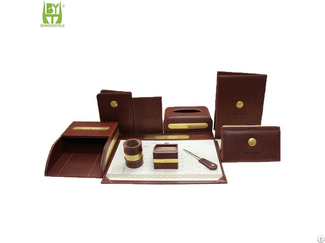 Personal Office Table Accessories Custom Logo Printed Business Hotel Desk Organizer