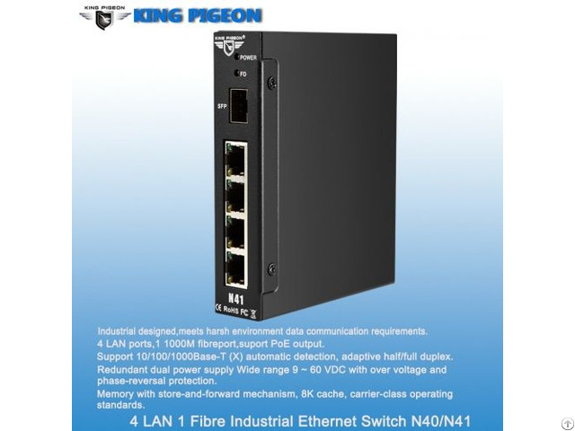 Safe And Reliable 4 Lan Port Industrial Poe Ethernet Switch