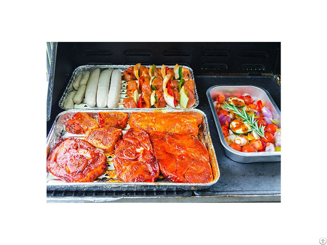 Newest Party Used Aluminum Foil For Food Packing Disposable Container Rectangular Bbq