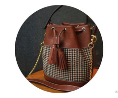Original Design Ladies Bucket Hand Held Messenger Bag Imported Togo Cowhide