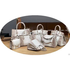 Gradient Himalayan Platinum Imported Nile Crocodile Leather Women S Handbag