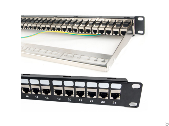 Cat6a 1u Coupler Keystone Jack Inline Network 24port Ftp Shielded Patch Panel