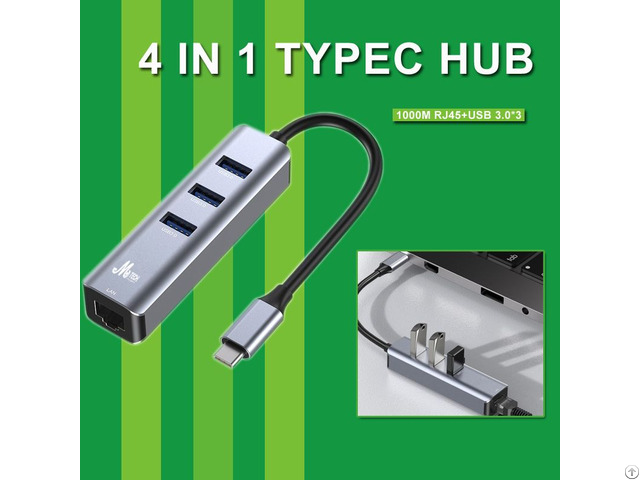 Typec 4 In 1 Usb3 0 Network Rj45 Hub