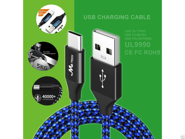 3a Nylon Braided Typec Usb Fast Charging Cable