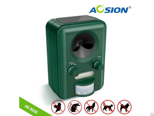 Aosion Outdoor Solar Animal Repeller Pir Motion Ultrasonic Repellent