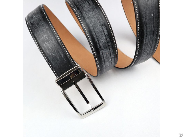 Monisa Horse Rein Stainless Steel Pin Buckle Men Leather Belt