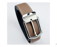 Customized Epsom Palm Grain First Layer Cowhide Stainless Steel Pin Buckle Men Business Formal Belt
