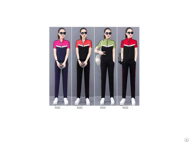 Monisa Lady Sports Leisure Colorful Suit With Long Trousers In Summer