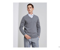 100% Pure Cashmere Mens V Neck Sweater