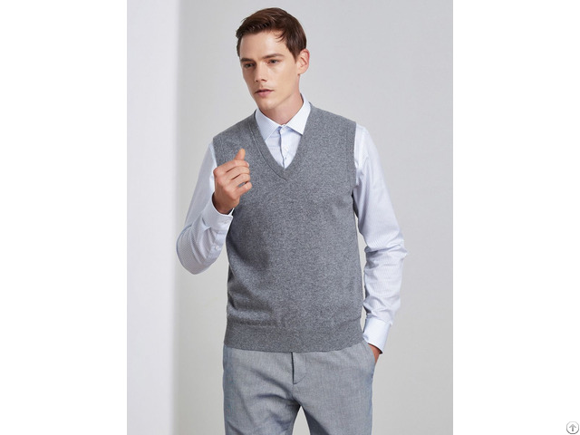 Wholesale Mens 100% Pure Cashmere Knitted Vest