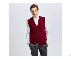 Wholesale Customized Mens 100% Cashmere Cardigan Vest