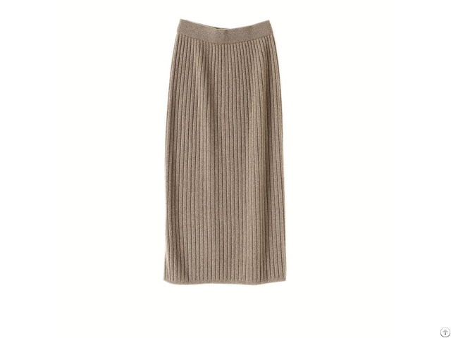 Ribbed Knitted Cashmere Skirt For Women