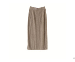 Ribbed Knitted Cashmere Skirt For Women