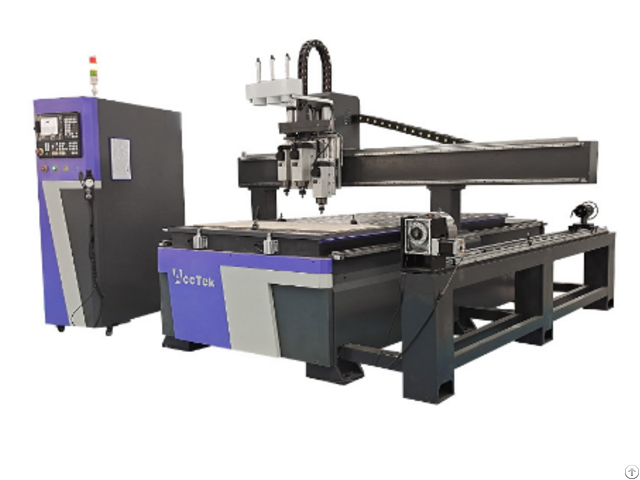 Three Spindle Cnc Router Machine With Rotary Axis