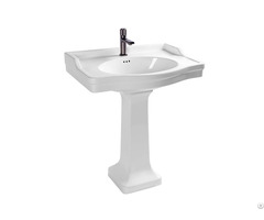 Modern Design Bathroom White Rectangle Vitreous China Ceramic Pedestal Sink