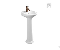 Bathroom Sanitary Ware Oval White Cupc Certified Porcelain Pedestal Freestanding Sink