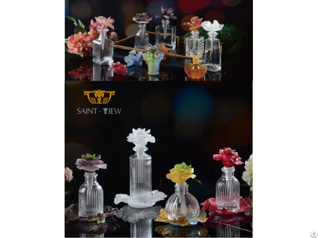 Original Deign Royal Handmade Crystal Decorative Attar Sakura Essential Oil Perfume Bottle