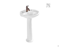 Cupc Certified Bathroom Vitreous China Pedestal Sink Free Standing Wash Basin