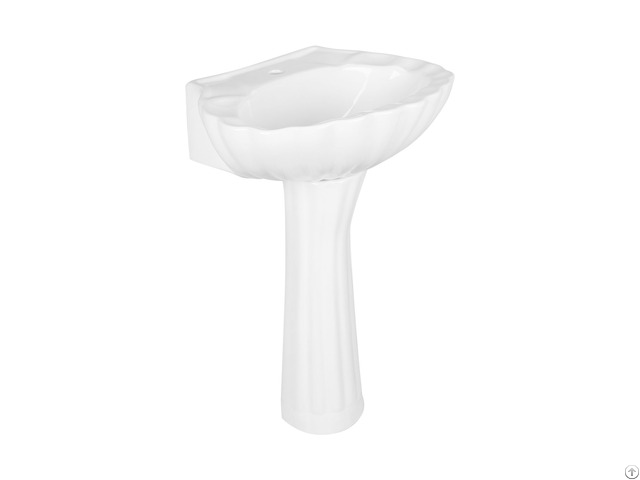 Bathroom Grade A Hot Selling Sanitary Ware Shell Shape Porcelain Freestanding Pedestal Sink