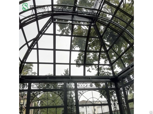 Garden Glass Roof Wrought Iron Pavilion