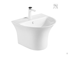 Premium Glassy White Vitreous China Lavatory Bathroom Wall Hung Wash Basin