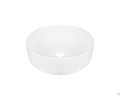Bathroom Glossy White Ceramic Round Vitreous China Lavatory Cabinet Countertop Vanity Vessel Sink