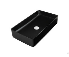 Modern Style Matte Black Color 24 Inches 61 Cm Bathroom Vitreous China Vessel Sink
