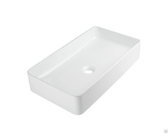 Pure Glossy White Above Counter Lavatory Vitreous China Porcelain Countertop Vessel Washbasin