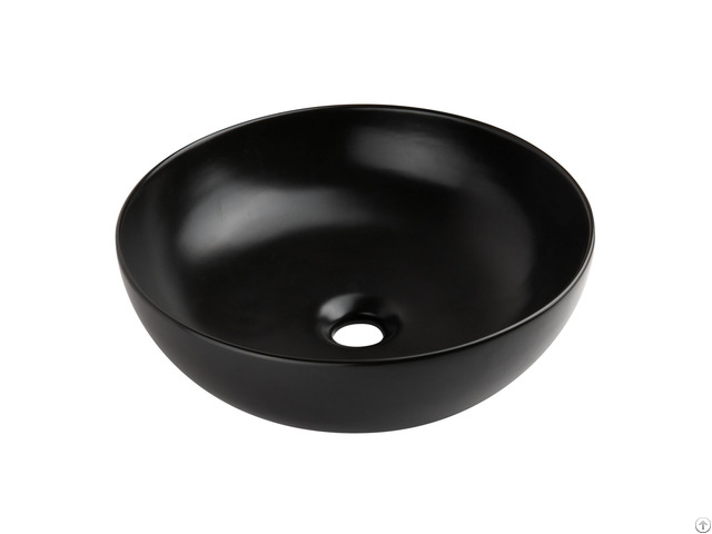 Modern Style Matte Black 15 Inches 40cm Wide Bathroom Ceramic Vessel Sink