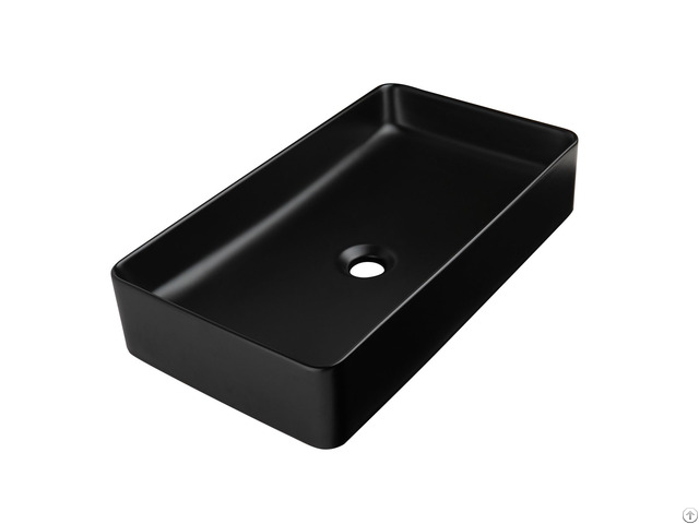 Bathroom Countertop Rectangle Black Vessel Washing Basin