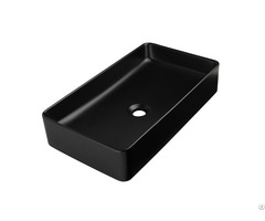 Bathroom Countertop Rectangle Black Vessel Washing Basin