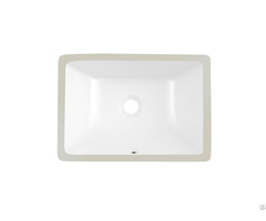 Rectangular White Undermount Porcelain Ceramic Bathroom Sink