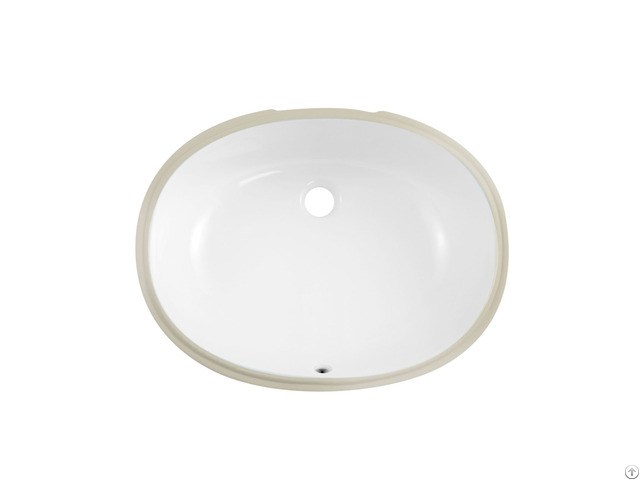 White Durable Oval Undermount Vitreous Ceramic Lavatory Vanity Bathroom Sink