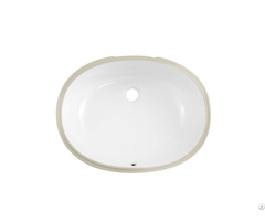 White Durable Oval Undermount Vitreous Ceramic Lavatory Vanity Bathroom Sink