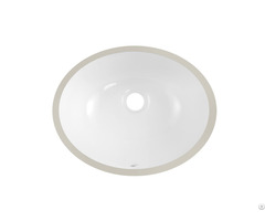 White Oval Single Bowl No Rimming Porcelain Undermount Bathroom Sink